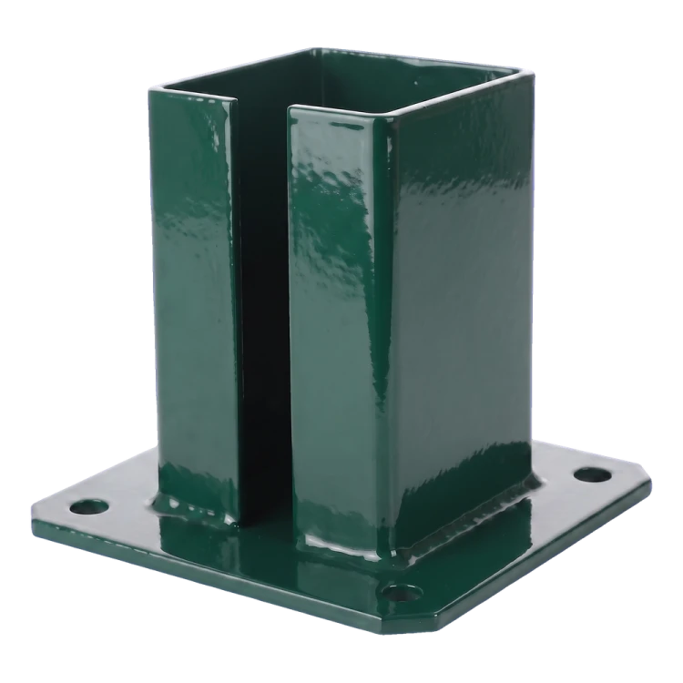 Stalen paalvoet voor tuinpaal en poortpaal 100×100 mm groen RAL 6005 000-791 (2)