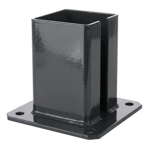 Stalen voetplaat voor tuinpaal 100×100 mm – montagevoet antraciet RAL 7016