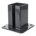 Stalen voetplaat voor tuinpaal 100×100 mm – montagevoet antraciet RAL 7016 000-792 (2)