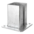 Stalen paalvoet voor hek- en poortpaal 100×100 mm, verzinkt 000-789 (1)