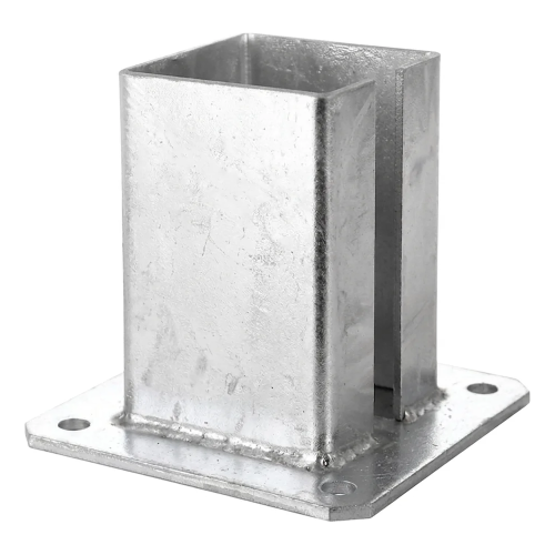Stalen paalvoet voor hek- en poortpaal 100×100 mm, verzinkt 000-789 (1)