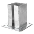 Stalen paalvoet voor hek- en poortpaal 100×100 mm, verzinkt 000-789 (2)