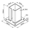 Stalen paalvoet voor hek- en poortpaal 100×100 mm, verzinkt 000-789 (3)