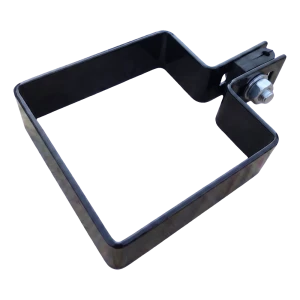 Eindbeugel voor omheining 80×80 mm zwart RAL 9005 – montageset