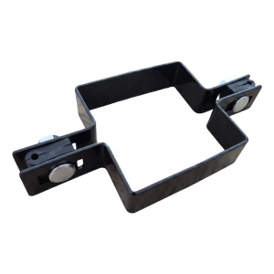 Tussenbeugel voor paneelomheining 80×80 mm zwart RAL 9005 – complete set