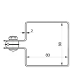 Eindklem voor schutting 80×80 mm grafiet RAL 7016 – montageset 001-619 (4)