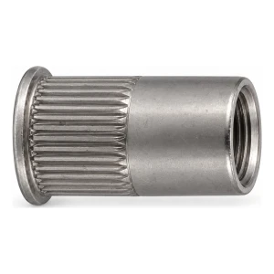 Blindklinkmoer roestvrij staal A2 M10x19,5 mm – kleine verzonken kop, gekartelde schacht, open – doos 250 stuks