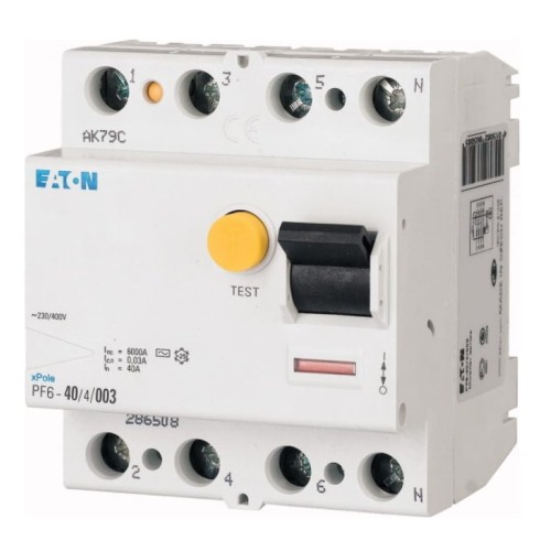 Aardlekschakelaar 4P 40A 6kA 100mA type A PF6-40/4/01-A GPV-401-11