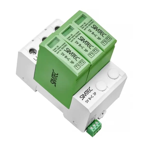 PV DC overspanningsbeveiliging Type 1+2 (B+C) 1000V 3P 20kA 4,5kV SV T1 T2 SIMTEC GPV-401-16
