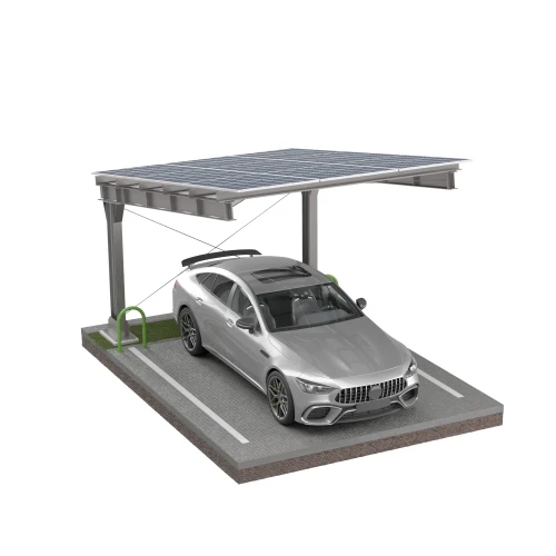 Carport Fotovoltaïsche schuur voor 1 Voertuig L 5,7m x 3,3m Zonnecarport GPV-101-06