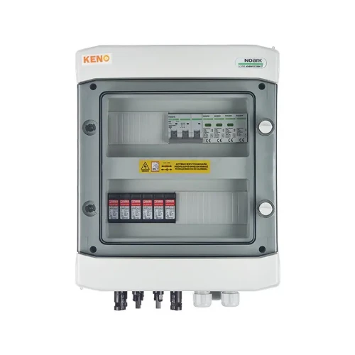 Aansluitdoos met DC + AC overspanningsbeveiliging, 1000V type 1+2, 2 x PV-ketting, 2 x MPPT // ogr. AC type 1+2, 20A 3-F type SH-214 DCAC GPV-409-03
