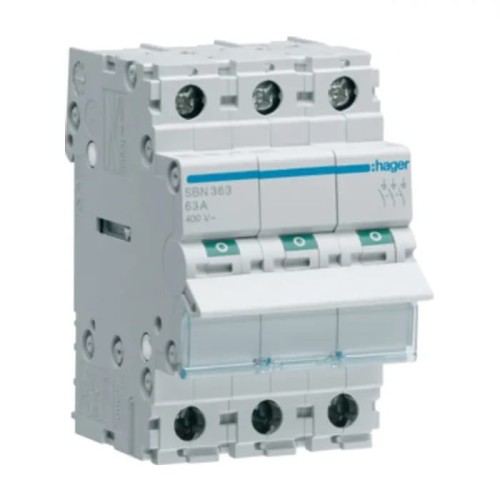 Hager Werkschakelaar 3-fase 3P 63A 400V AC GPV-401-69