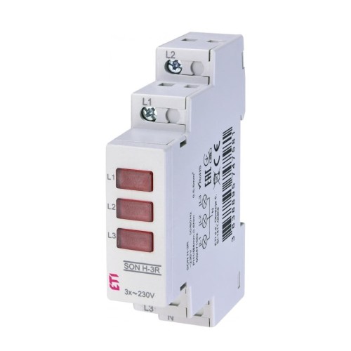 ETI Signaallamp 3 drievoudig SON H-3R die de aanwezigheid van spanning aangeeft GPV-401-117