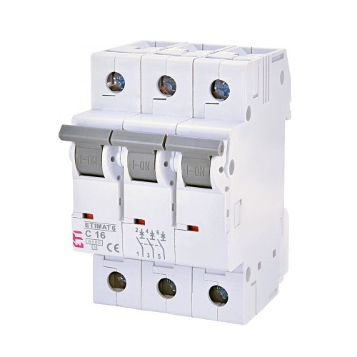 ETI Overstroomschakelaar C 16A 3P 6kA GPV-401-118
