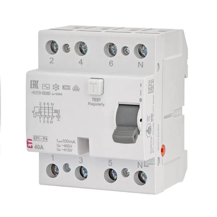 ETI Aardlekschakelaar 4P 40A 100mA typ AC GPV-401-132