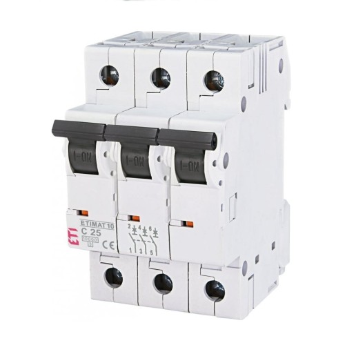 ETI Overstroomschakelaar C 25A 3P 10kA GPV-401-133