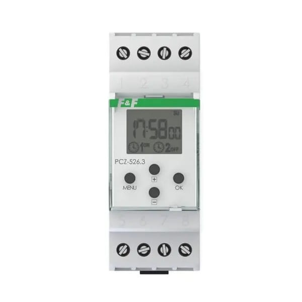 F&F Filipowski Tijdklok PCZ-526,32x1P I=2x16A 24÷264V AC/DC 2 modulen GPV-401-166
