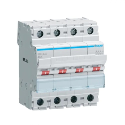 Hager Werkschakelaar 3-fasige 4P 40A 400V AC GPV-401-190