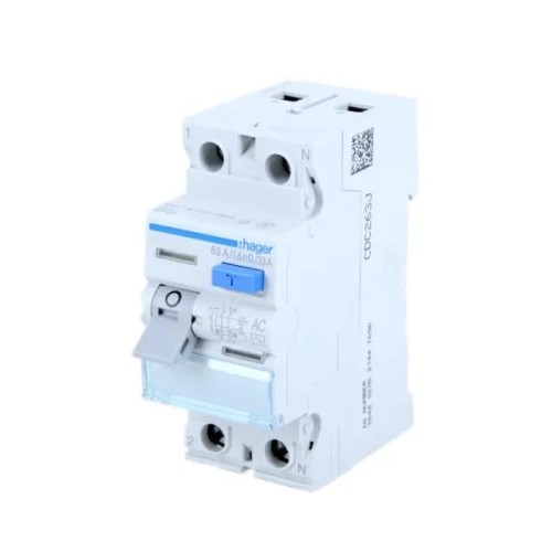 Aardlekschakelaar 1P+N 25A 30mA typ A CDA225J HAGER GPV-401-198