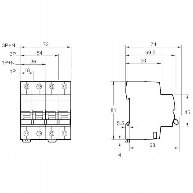 Schneider Electric Overstroomschakelaar B 16A 1P 6kA iC60N Acti9 GPV-401-220 (3)