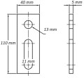 Bevestigingsadapter M12 110x40x5 Materiaal 1.4301 PV-07-06 (2)