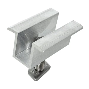 Middenklem H25 L50 ruw met M8x20 schroef en inzetstuk voor 30 mm panelen