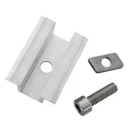 Middenklem H25 L50 ruw met M8x20 schroef en inzetstuk voor 30 mm panelen PV-04-16 (2)