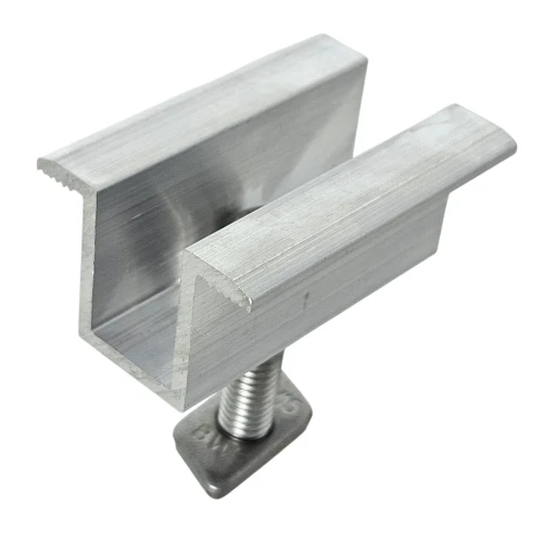 Middenklem H25 L50 ruw met M8x25 schroef en inzetstuk voor 35 mm panelen PV-04-17