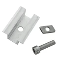 Middenklem H25 L50 ruw met M8x25 schroef en inzetstuk voor 35 mm panelen PV-04-17 (2)