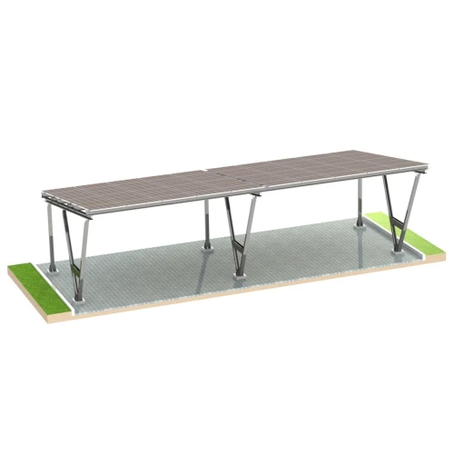 Carport Fotovoltaïsch VICA voor 4 voertuig Zonne-overkapping 2x2 modules GPV-105-04 (2)