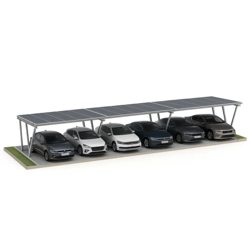 Carport Fotovoltaïsch VICA voor 6 voertuig Zonne-overkapping 3x2 modules GPV-105-06