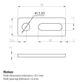 Bevestigingsadapter M12 80x30x5 Materiaal 1.4301 PV-07-07 (2)