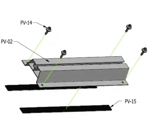 Trapeziumbrug 60cm H-40 van EPDM voor daken van trapeziumplaten PV-02-03-03 (5)