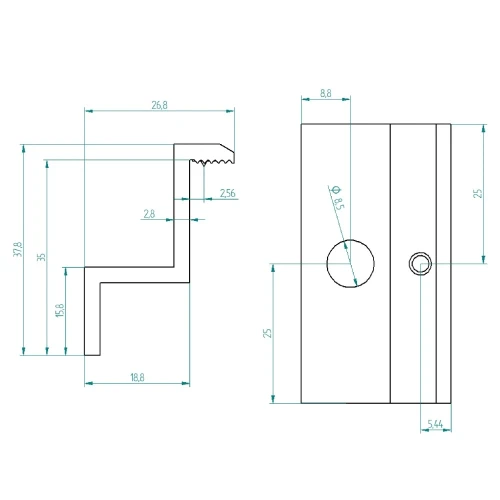[RDY] Eindklem H35 L50 - onbehandeld met aardingspen PV-03-38 (2)
