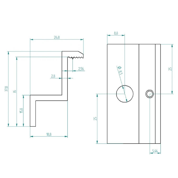 [RDY] Eindklem H35 L50 - onbehandeld met aardingspen PV-03-38 (2)