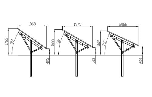 Zonne-energie KIT T1V Light – grondconstructie voor 4 panelen GPV-T1V-L4 (3)