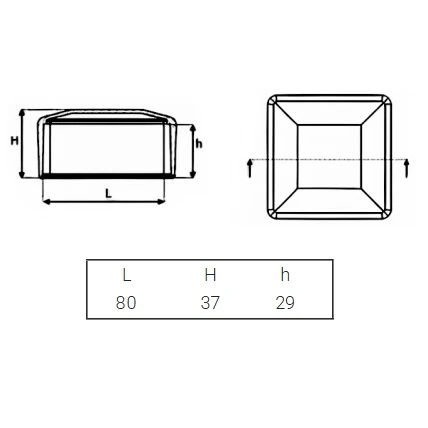 Afdekdop afdekking eindkap voor hekpaal 80x80 grafiet 000-131 (2)