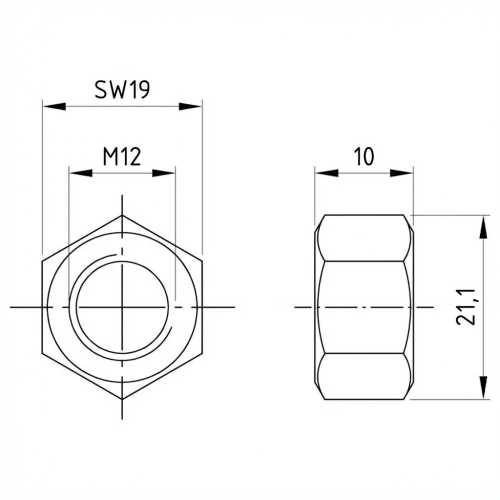 Zeskantmoer M12 DIN 934 A4-80 000-067 (2)