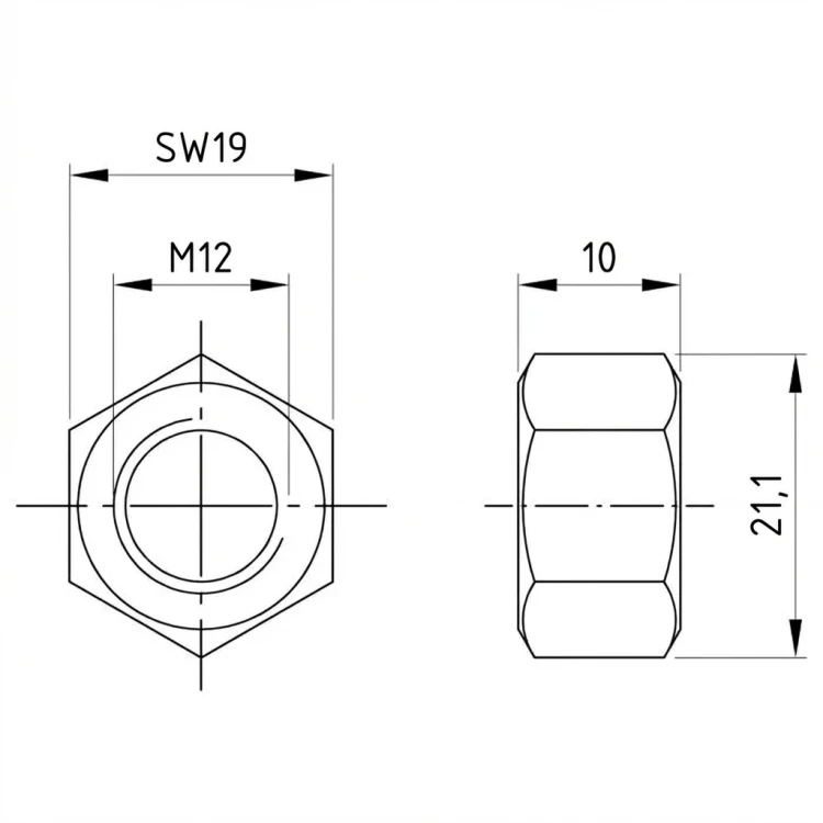 Zeskantmoer M12 DIN 934 A4-80 000-067 (2)