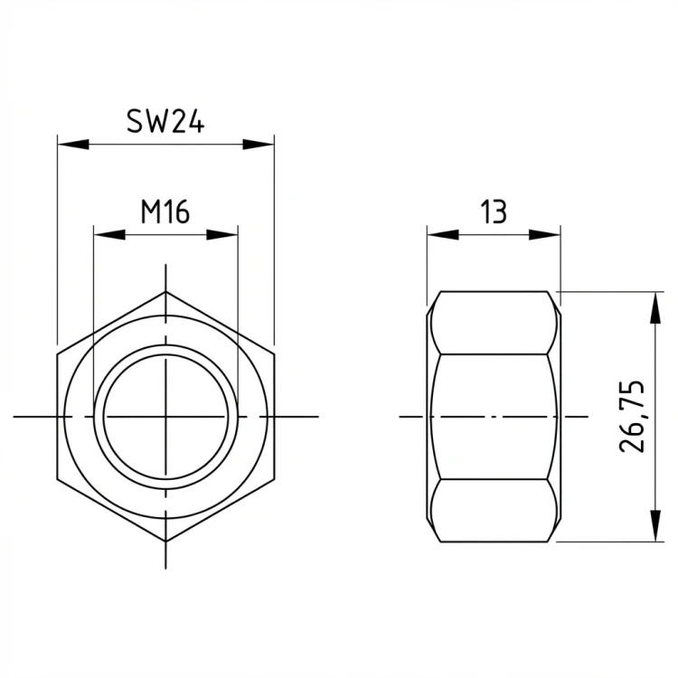 Zeskantmoer M16 DIN 934 A4-80 000-073 (3)
