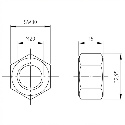 Zeskantmoer M20 DIN 934 A4-80 000-074 (3)