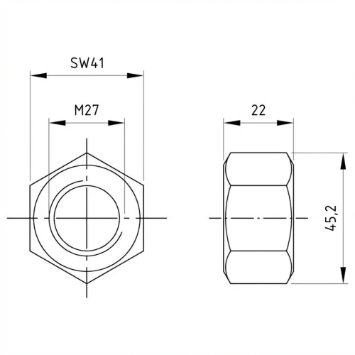Zeskantmoer M27 DIN 934 A4-70 000-076 (2)