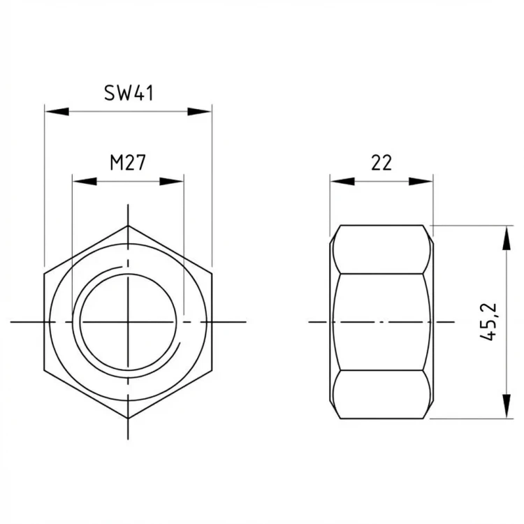 Zeskantmoer M27 DIN 934 A4-70 000-076 (2)