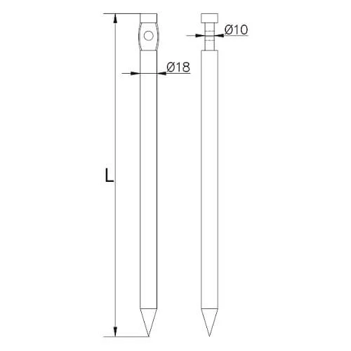 Enkele inslaaganker l=35cm gegalvaniseerd staal 000-164 (2)