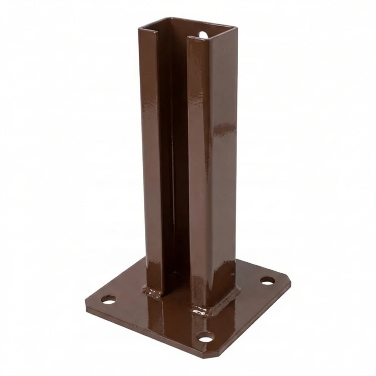 Paalvoet 60x40 bruin RAL 8017 gegalvaniseerd 000-154 (1)