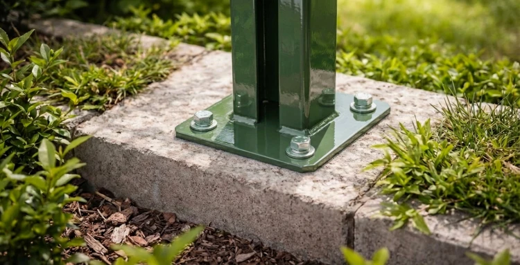 Hekpaalvoet 60x40 groen RAL 6005 gegalvaniseerd 000-155 (3)