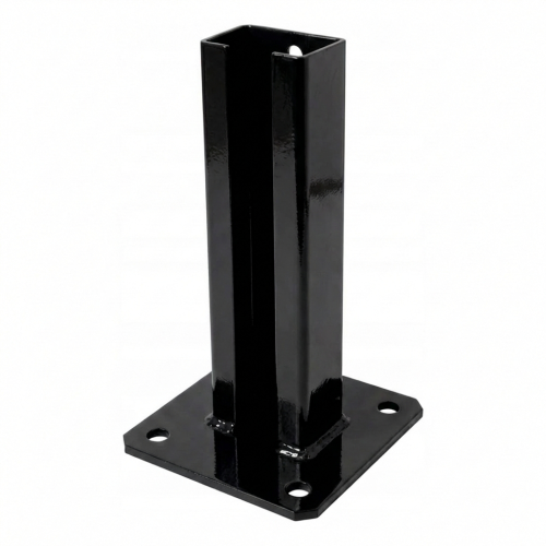 Paalvoet voor hekwerk 60x40 zwart RAL 9005 gegalvaniseerd 000-153 (1)