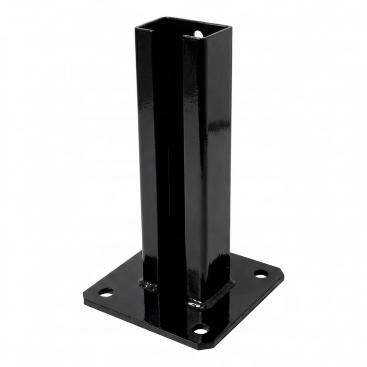 Paalvoet voor hekwerk 60x40 zwart RAL 9005 gegalvaniseerd 000-153 (1)