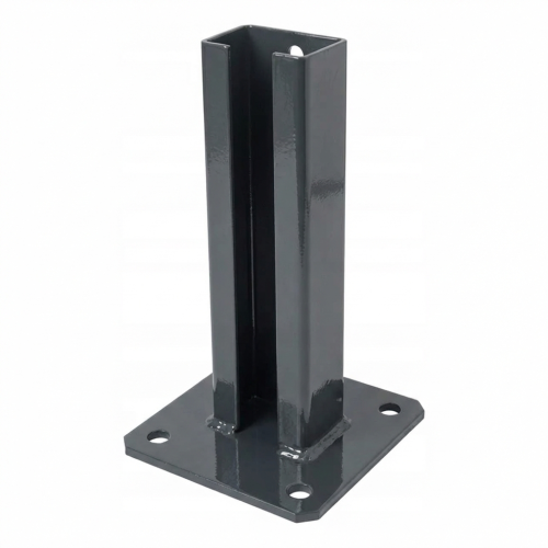 Voetplaat hekpaal 60x40 antraciet RAL 7016 gegalvaniseerd 000-152 (1)