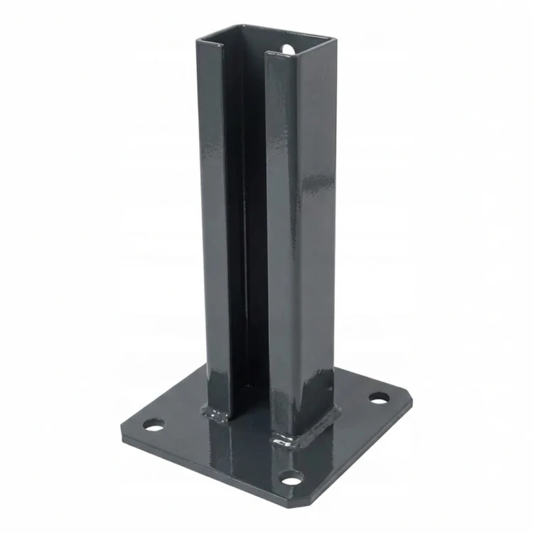 Voetplaat hekpaal 60x40 antraciet RAL 7016 gegalvaniseerd 000-152 (1)